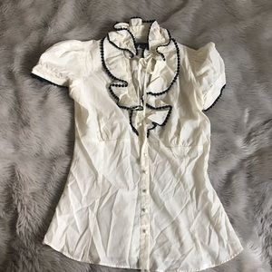 Zara short sleeve ruffles blouse size medium